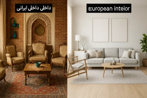 طراحی داخلی خانه‌های ایرانی در مقایسه با اروپایی